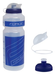Flasche FORCE F 0,75 l, transparenter - blauer Druck, 6EUR, 250766